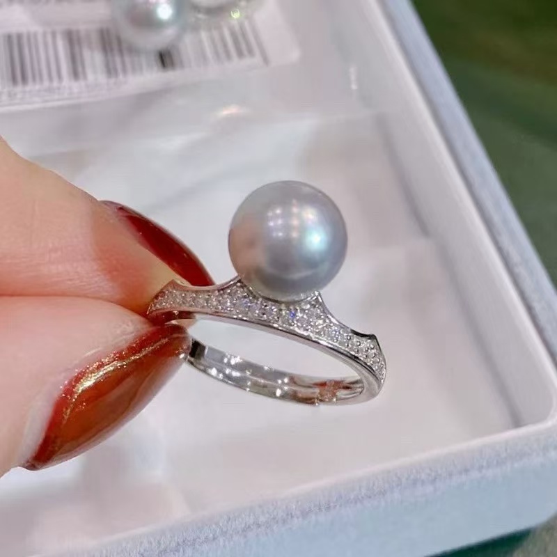 DIY珍珠配件S925纯银皇冠戒指