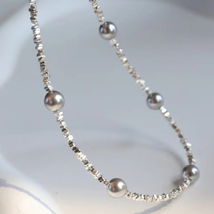 DIY珍珠 小配件 S925 纯银小号碎银子 隔珠 素银色 项链 手链 女