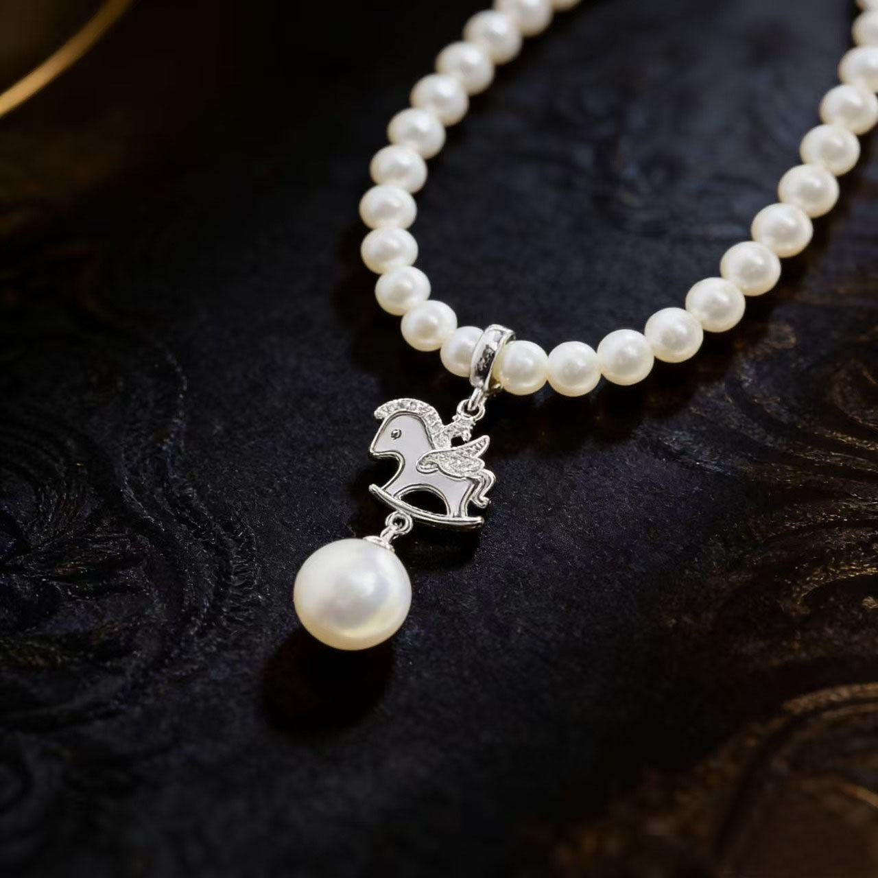 DIY珍珠配件 S925 纯银吊坠空托 马年款扣子项链坠 配10-13mm圆巴,饰品/流行首饰/时尚饰品新,其他DIY饰品配件,淘宝优惠券,粉丝福利购,淘宝优惠卷