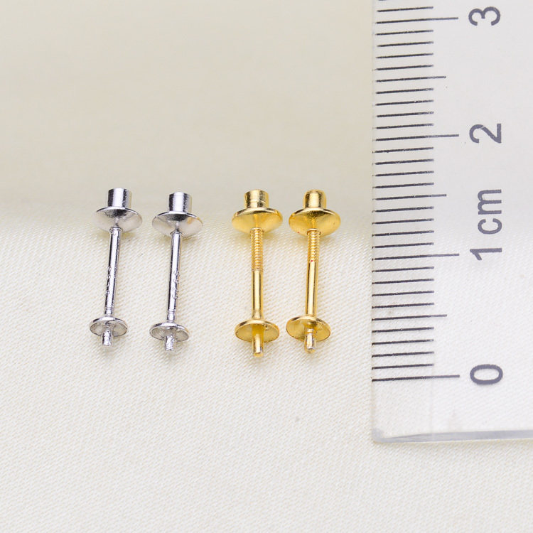 diy纯银防过敏珍珠小耳钉