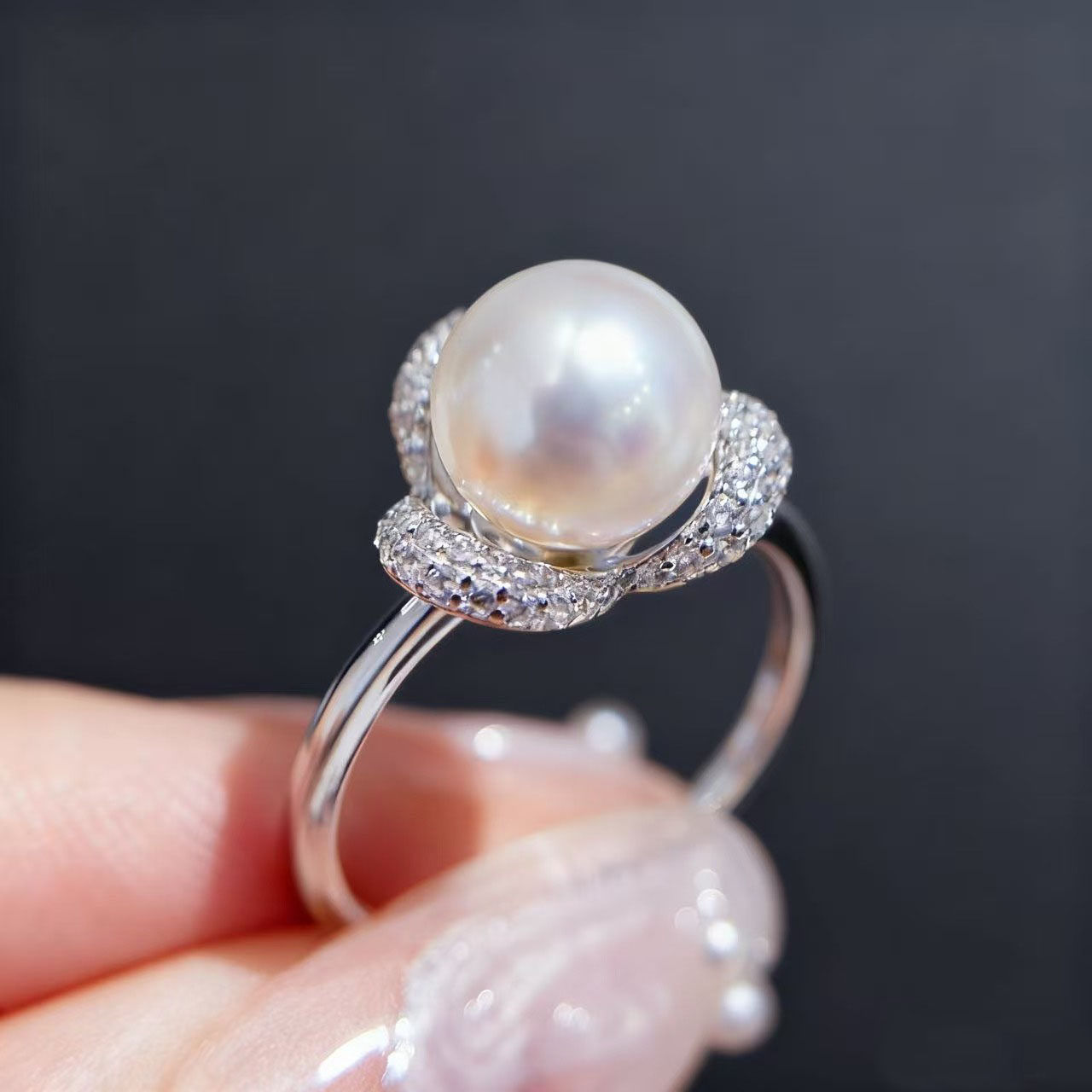 S925纯银戒指空托DIY配件