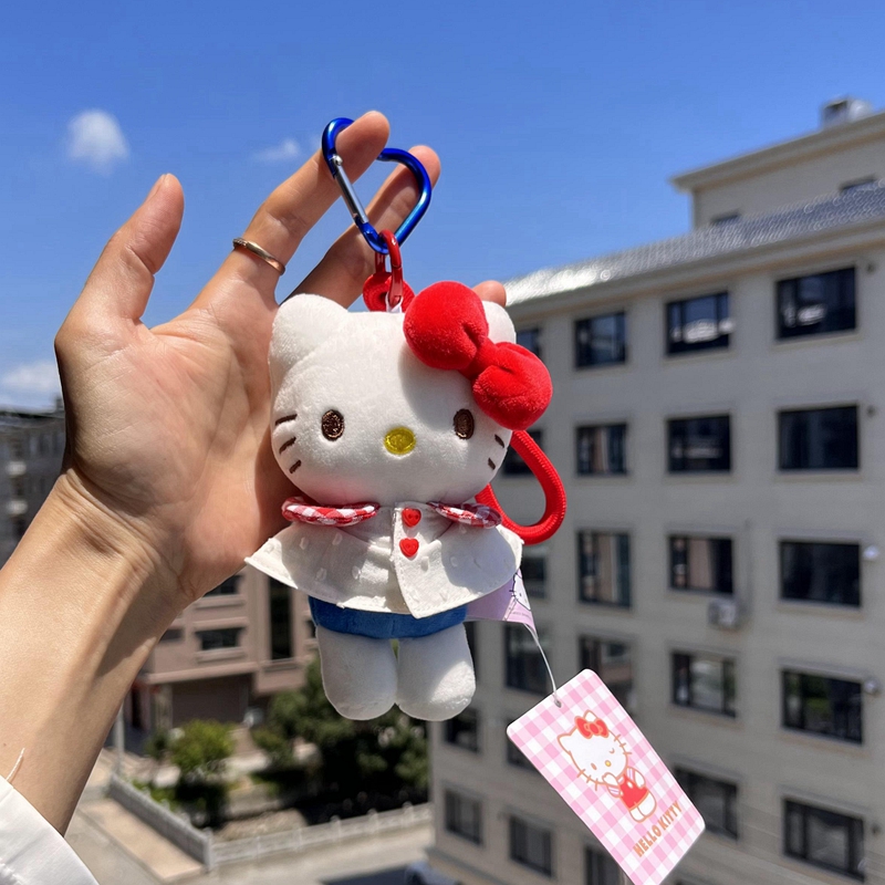 正版hellokitty包包挂饰书包挂件毛绒公仔小玩偶高级感背包送礼物