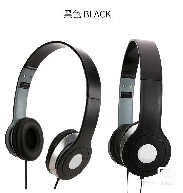 安卓苹果头戴式耳机带/不带麦音乐有线耳机黑色电脑重低音手机麦