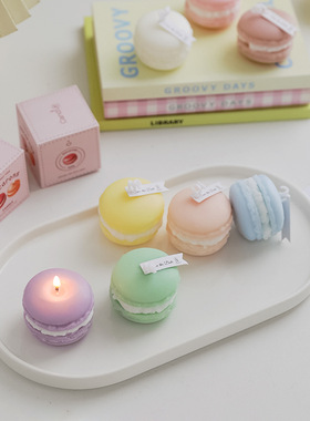 香薰蜡烛马卡龙香氛candle礼物伴手礼女手工蛋糕礼盒创意造型摆件