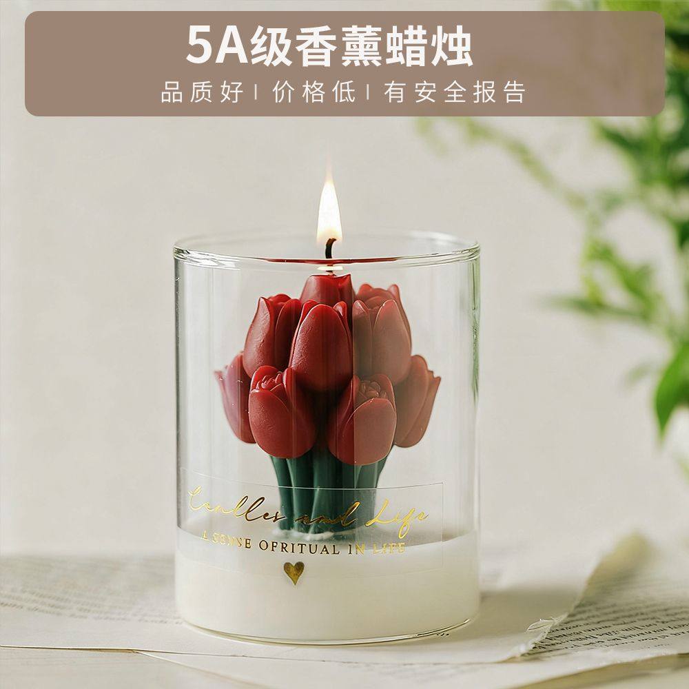 郁金香杯蜡香薰蜡烛伴手礼高级感