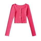 Хлопковая эластичная приталенная тонкая куртка с круглым воротником, европейский стиль, в обтяжку