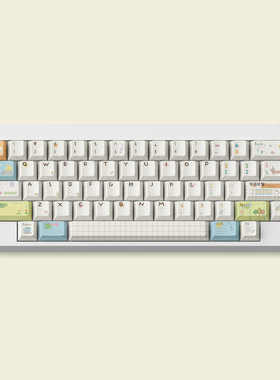 【ZD】FBB手账PBT热升华恩溶客制化机械键盘键帽可爱风奶白色磁轴