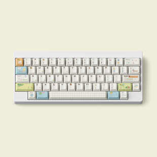 【ZD】FBB手账PBT热升华恩溶客制化机械键盘键帽可爱风奶白色磁轴