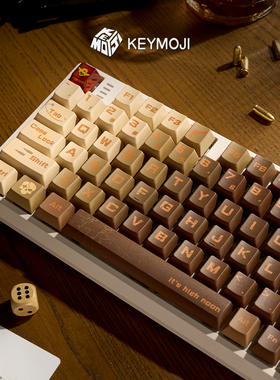 【ZD】KEYMOJI左轮手枪主题键帽机械键盘PBT个性整套复古原创磁轴