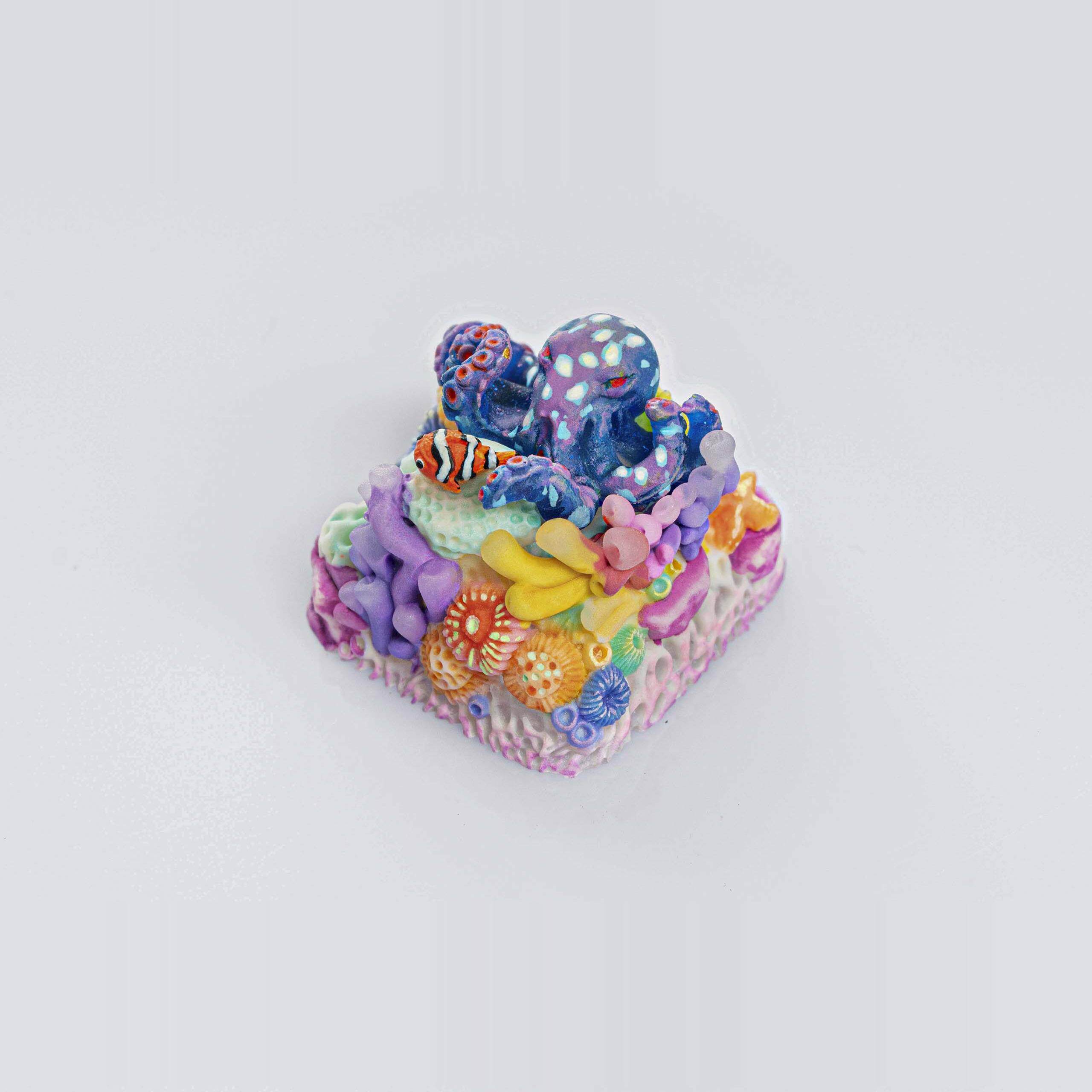 Jellykey珊瑚绿洲客制化树脂键帽图片
