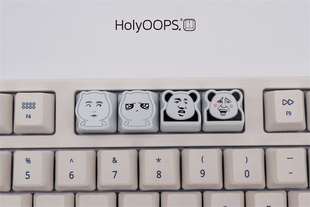 【ZD】HolyOOPS 熊猫头渣渣辉表情包 个性键帽铝合金机械键盘帽