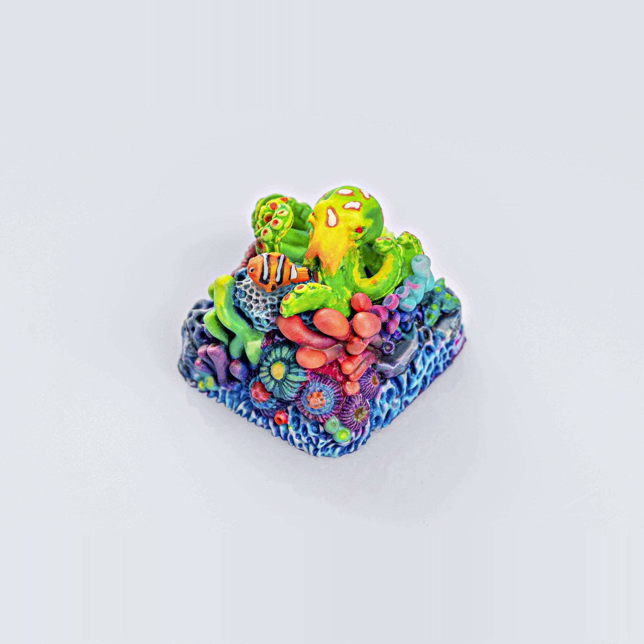 Jellykey珊瑚绿洲客制化树脂键帽图片
