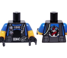 LEGO乐高973pb2174c01城市人仔潜水员身体塑料拼装积木玩具儿童新