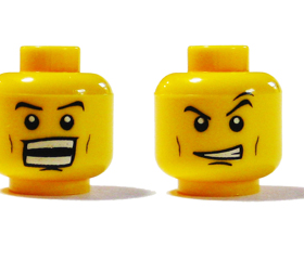 LEGO乐高3626bpb586零件人仔双面表情头黄色塑料拼装积木全新现货