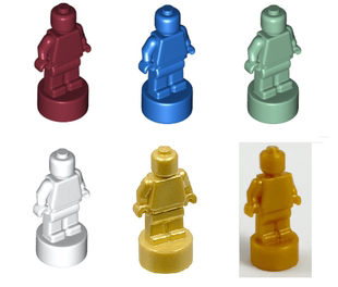 LEGO乐高积木迷你棋子人仔 90398蓝金银深红沙绿珠光金白多色正品