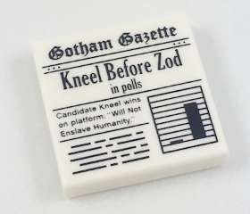 LEGO 3068bpb1138乐高零件配件图案片2X2带Kneel Before Zod报纸