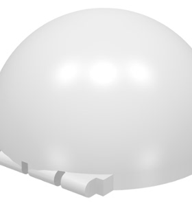 乐高LEGO30083半球带铰链挡风6X6X3白色塑料拼装积木益智儿童罕有