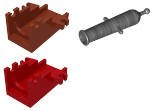 LEGO乐高2527 x110c01零件武器加农炮黑珍珠号塑料拼插积木玩具新