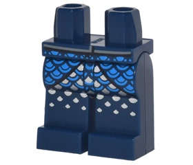 LEGO乐高970c00pb0699零件人仔腿部白蓝色波浪花纹塑料拼装积木新