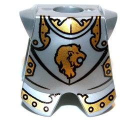 LEGO乐高2587pb23城堡人仔零件配件银色金狮头胸甲塑料拼装积木玩