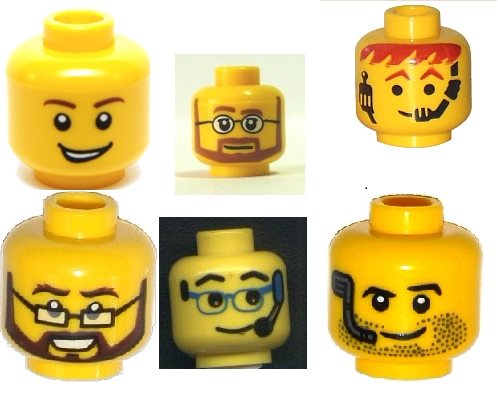 零件人仔表情头黄色塑料