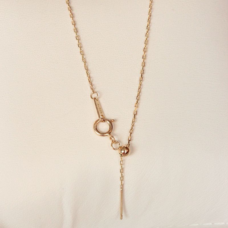 韩国14K金抽拉项链针式扣头方链