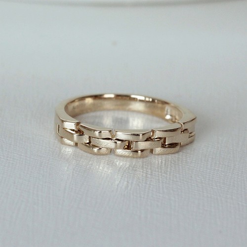 k金韩国14k纯金素金戒指食指戒