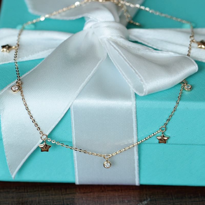 脚链韩国14K金星星流苏脚链