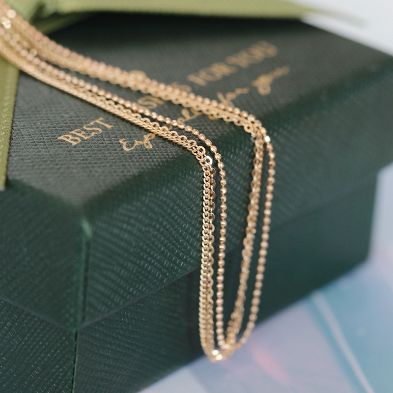 韩国14K金多层脚链素金手链豆豆