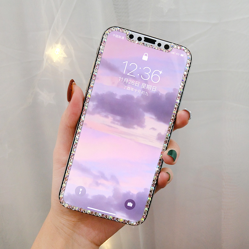 钢化玻璃贴膜水钻轻奢宝石