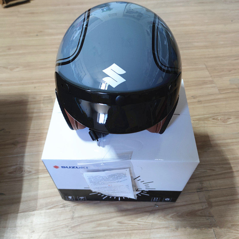 轻骑铃木踏板摩托车US125T复古头盔男女通用3/4头盔