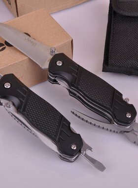 原厂正品黑色JEEP801 带自动出钳功能/多功能工具刀 厚实粗犷风格