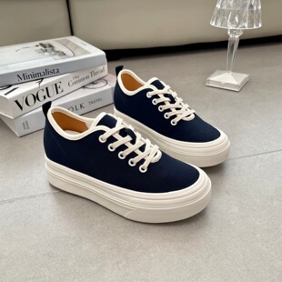 运动鞋 内增高7cm帆布鞋 糖果色休闲时尚 厚底松糕鞋 女2026春夏新款