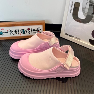 包头厚底两穿沙滩凉拖鞋女2026夏季新款一脚蹬透气轻便运动凉鞋子