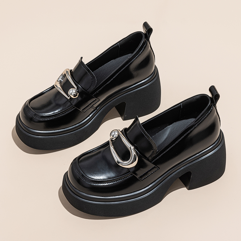 厚底小皮鞋女2025春季新款
