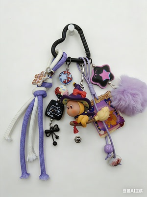 星星人包挂卡通可爱毛绒包包挂件装饰情侣包挂钥匙扣挂件