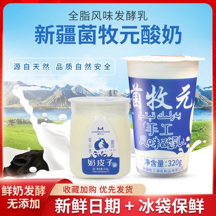 手工老酸奶菌牧元奶皮子酸奶新疆特产0添加鲜奶发酵营养早餐酸奶