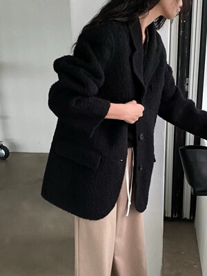 much more韩国东大门代翻盖口袋羊毛羊驼毛手工大衣外套