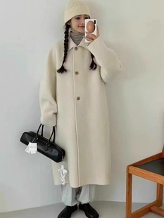 现货韩国东大门代购 外套羊毛大衣 2025秋冬鸡蛋EGG苏丽中长款