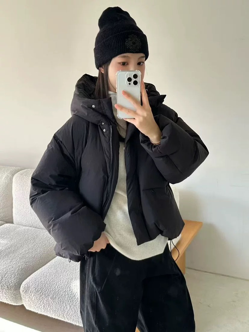 韩国东大门女装2025年秋冬新款LE VASE减龄百搭连帽保暖羽绒服女