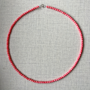 天然色粉宝石尖晶细锁骨链女简约多圈层时尚银项链轻奢姗胡颈链