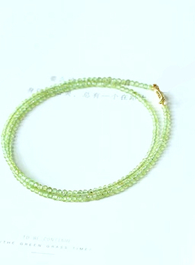 橄榄石手链脚链宝石切面女项链