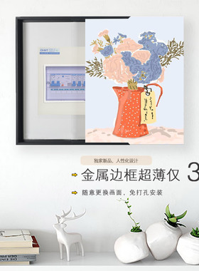 竖式超薄轻奢风电表箱装饰画