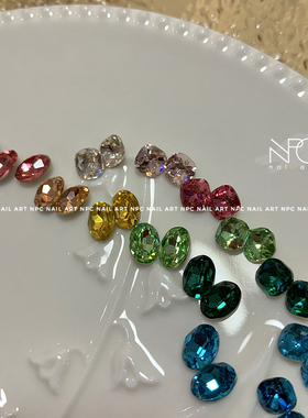 NPC美甲 彩虹天堂 迷你小肥方鹅蛋椭圆蔷薇粉超闪K9精致水晶钻石