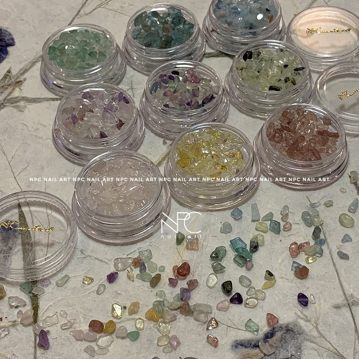 NPC美甲 晶石如画 国风天然水晶新中式草莓晶不规则美甲碎石饰品