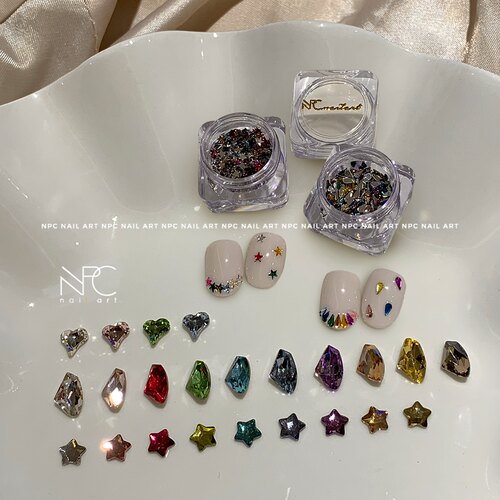 npc美甲迷你水晶斧头钻歪心星星