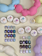 NPCgel*星愿池*细闪猫眼甲油胶冰透叠涂蓝眼泪星空新款3g美甲色胶