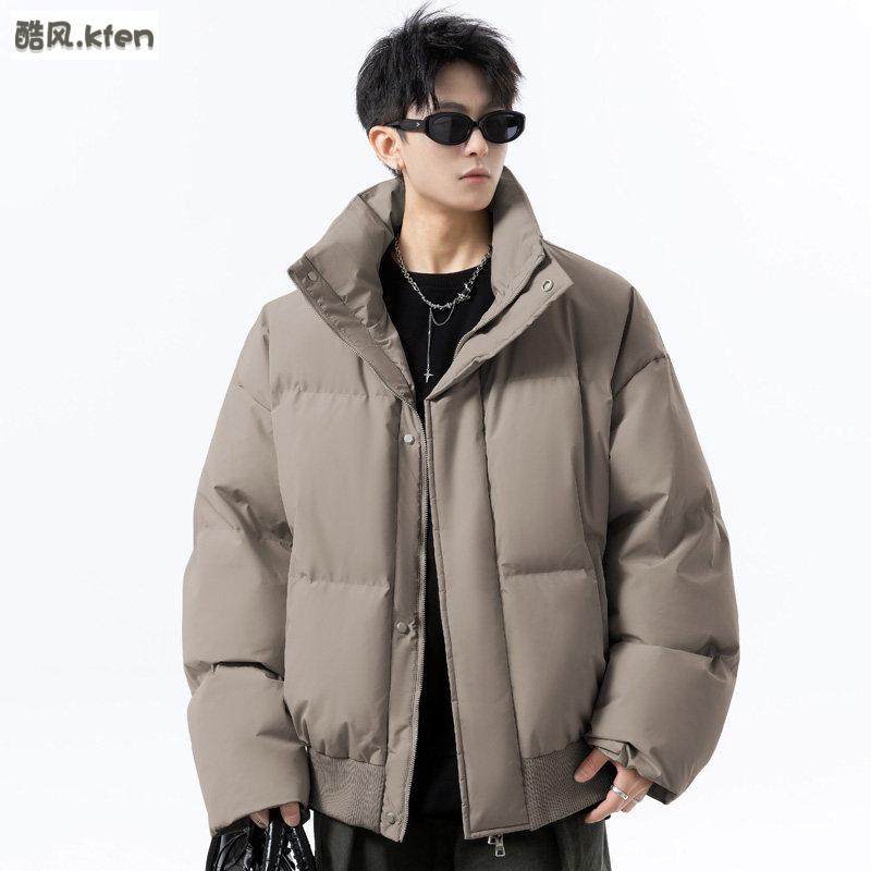 美式潮牌立领棉服男外套2025宽松大码立领加厚保暖情侣棉服冬装