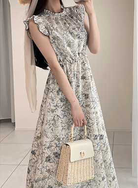 现* 花糖家 日系高级定制GRL甜美荷叶边显瘦超仙碎花连衣裙on159