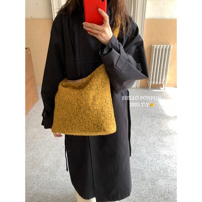 斜挎包混色羊毛圈大韩国上学上班